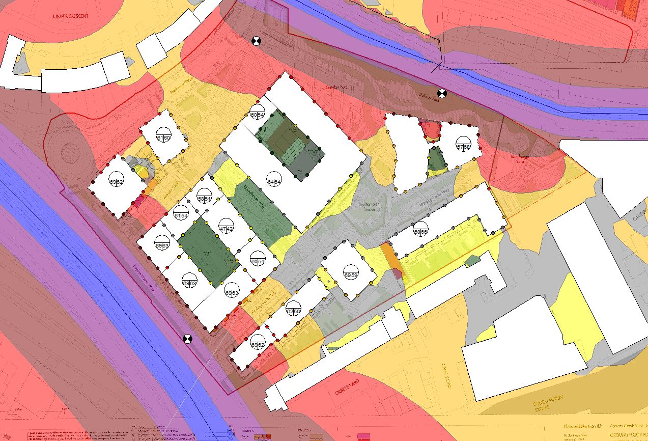 CadnaA noise map of residential development